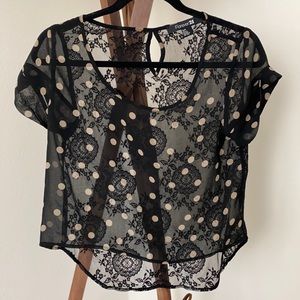 COPY - Sheer polka dot top-Sz Small